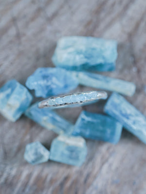 Rough Aquamarine Ring with Hidden Gems - Gardens of the Sun | Ethical Jewelry