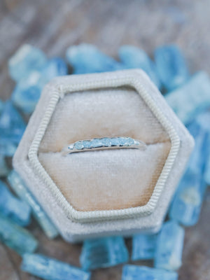 Rough Aquamarine Ring with Hidden Gems - Gardens of the Sun | Ethical Jewelry