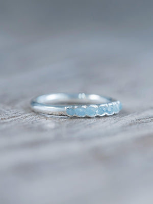 Rough Aquamarine Ring with Hidden Gems - Gardens of the Sun | Ethical Jewelry