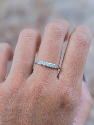 Rough Aquamarine Ring with Hidden Gems - Gardens of the Sun | Ethical Jewelry