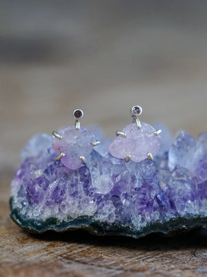 Rough Sapphire Stud Earrings - Gardens of the Sun | Ethical Jewelry