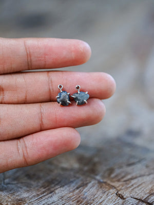 Rough Sapphire Stud Earrings - Gardens of the Sun | Ethical Jewelry