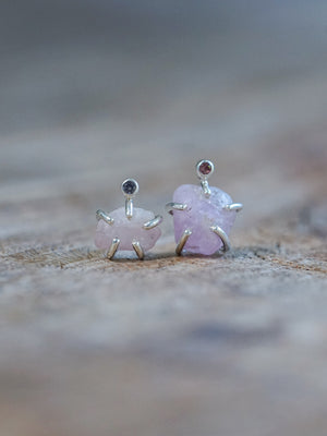 Rough Sapphire Stud Earrings - Gardens of the Sun | Ethical Jewelry