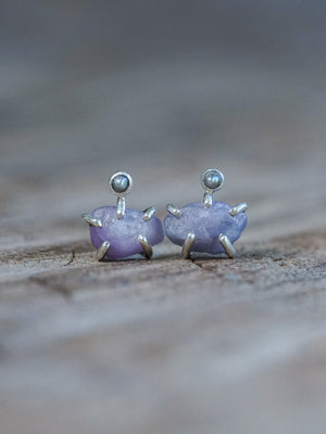 Rough Sapphire Stud Earrings - Gardens of the Sun | Ethical Jewelry