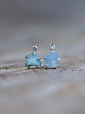 Rough Sapphire Stud Earrings - Gardens of the Sun | Ethical Jewelry