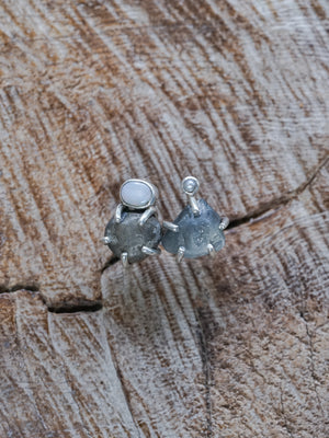 Rough Sapphire Stud Earrings - Gardens of the Sun | Ethical Jewelry