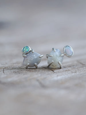 Rough Sapphire Stud Earrings - Gardens of the Sun | Ethical Jewelry