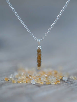 Rough Citrine Necklace with Hidden Gems in recycled sterling silver