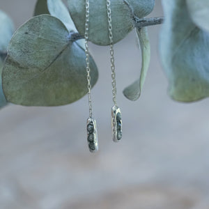Rough Diamond Earrings with Hidden Gems in sterling silver