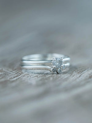 Round Brilliant Diamond Ring Set in Recycled Sterling Silver