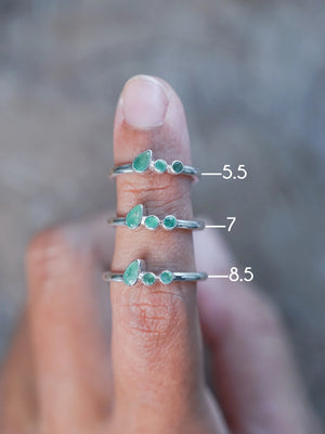Round and Pear Emerald Rings