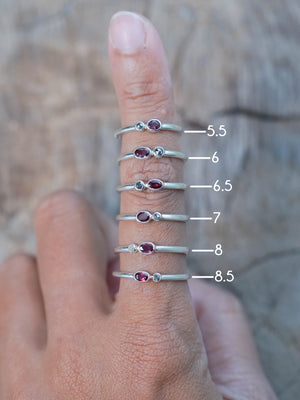 Ruby and Diamond Rings in sterling silver