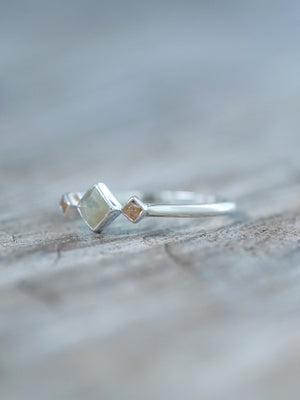 Rustic Trinity Diamond Ring - Gardens of the Sun | Ethical Jewelry