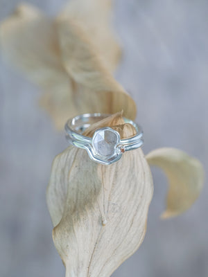 Rustic Diamond Slice Ring Set - Gardens of the Sun | Ethical Jewelry