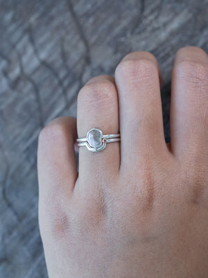 Rustic Diamond Slice Ring Set - Gardens of the Sun | Ethical Jewelry