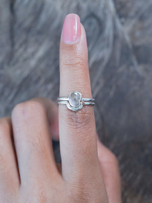 Rustic Diamond Slice Ring Set - Gardens of the Sun | Ethical Jewelry