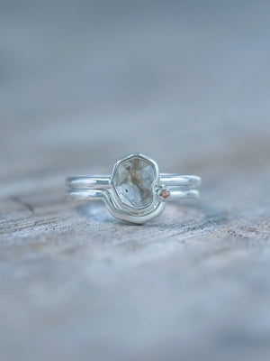 Rustic Diamond Slice Ring Set - Gardens of the Sun | Ethical Jewelry