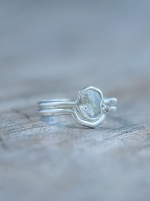 Rustic Diamond Slice Ring Set - Gardens of the Sun | Ethical Jewelry