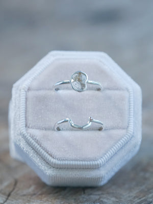 Rustic Diamond Slice Ring Set - Gardens of the Sun | Ethical Jewelry