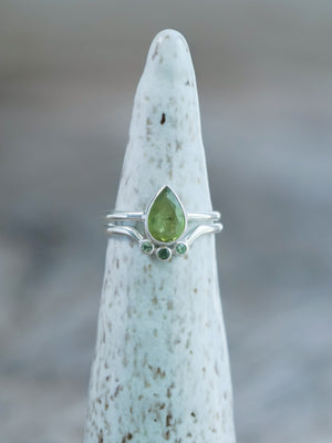 Sphene and Green Garnet Ring Set - Gardens of the Sun | Ethical Jewelry