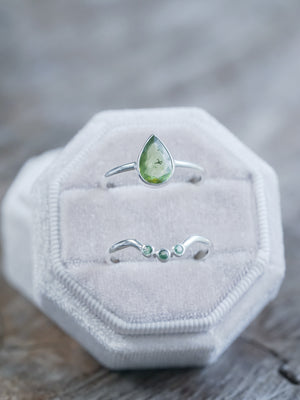 Sphene and Green Garnet Ring Set - Gardens of the Sun | Ethical Jewelry