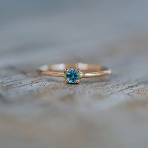 Octagon Montana Sapphire Ring in Rose Gold - Gardens of the Sun | Ethical Jewelry
