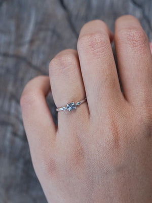 Salt and Pepper Diamond Ring in Silver - Gardens of the Sun | Ethical Jewelry