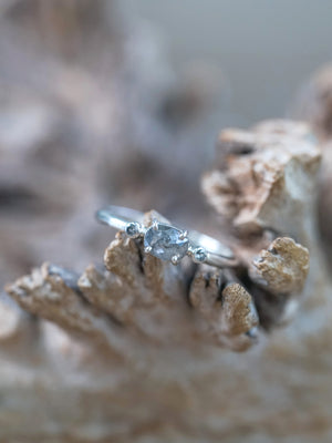 Salt and Pepper Diamond Ring in Silver - Gardens of the Sun | Ethical Jewelry