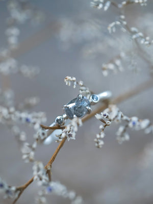 Salt and Pepper Diamond Ring in Silver - Gardens of the Sun | Ethical Jewelry