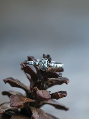 Salt and Pepper Diamond and Pearl Ring in White Gold - Ethical Jewelry | Gardens of the Sun