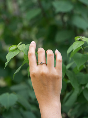 Salt and Pepper Diamond and Pearl Ring in White Gold - Size 6.5 - Gardens of the Sun | Ethical Jewelry