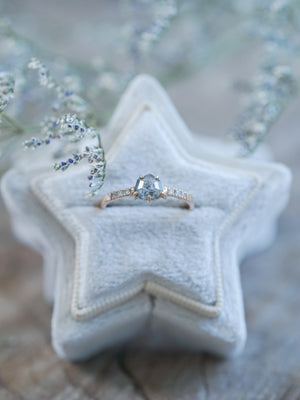 Salt and Pepper Shield Diamond Ring in Rose Gold - Ethical Wedding Ring by Gardens of the Sun | Ethical Jewelry