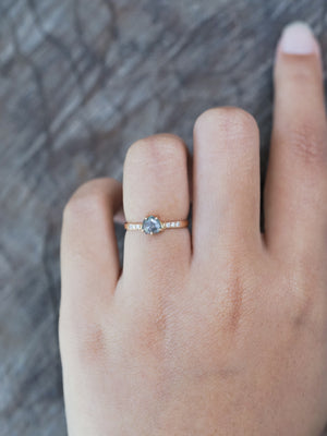 Salt and Pepper Shield Diamond Ring in Rose Gold - Ethical Wedding Ring by Gardens of the Sun | Ethical Jewelry