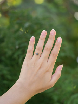 Salt and Pepper Shield Diamond Ring in Rose Gold - Ethical Wedding Ring by Gardens of the Sun | Ethical Jewelry