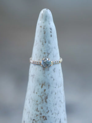 Salt and Pepper Shield Diamond Ring in Rose Gold - Ethical Wedding Ring by Gardens of the Sun | Ethical Jewelry