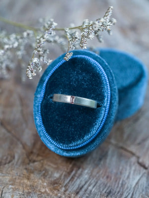 Men's Sapphire Wedding Band in Sterling Silver
