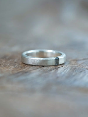 Men's Sapphire Wedding Band in Sterling Silver