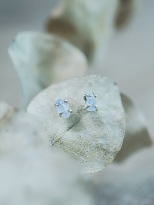 Sapphire Pebble Earrings in Recyled Sterling Silver