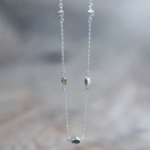 Sapphire, Peridot and Moonstone Necklace