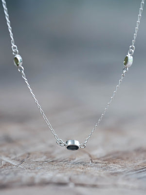Sapphire, Peridot and Moonstone Necklace
