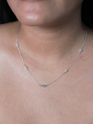 Sapphire, Peridot and Moonstone Necklace