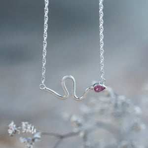 Sapphire Snake Charm Necklace
