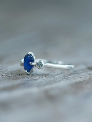 Sapphire and Aquamarine Ring with Prongs - Gardens of the Sun | Ethical Jewelry
