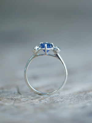 Sapphire and Aquamarine Ring with Prongs - Gardens of the Sun | Ethical Jewelry