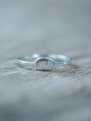 Silver Diamond Slice Ring