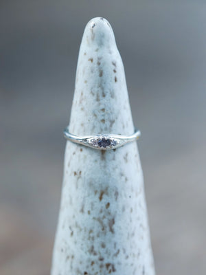 Silver Hexagon Spinel Ring
