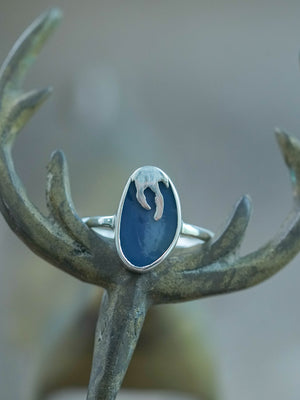 Silver Honey Drop Doublet Opal Ring