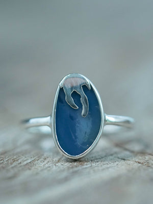 Silver Honey Drop Opal Ring