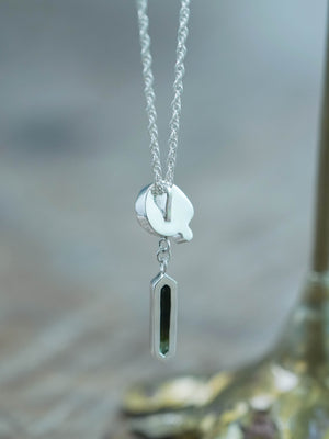 Silver Montana Sapphire and Tourmaline Necklace