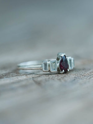 Silver Ruby and Zirconia Ring